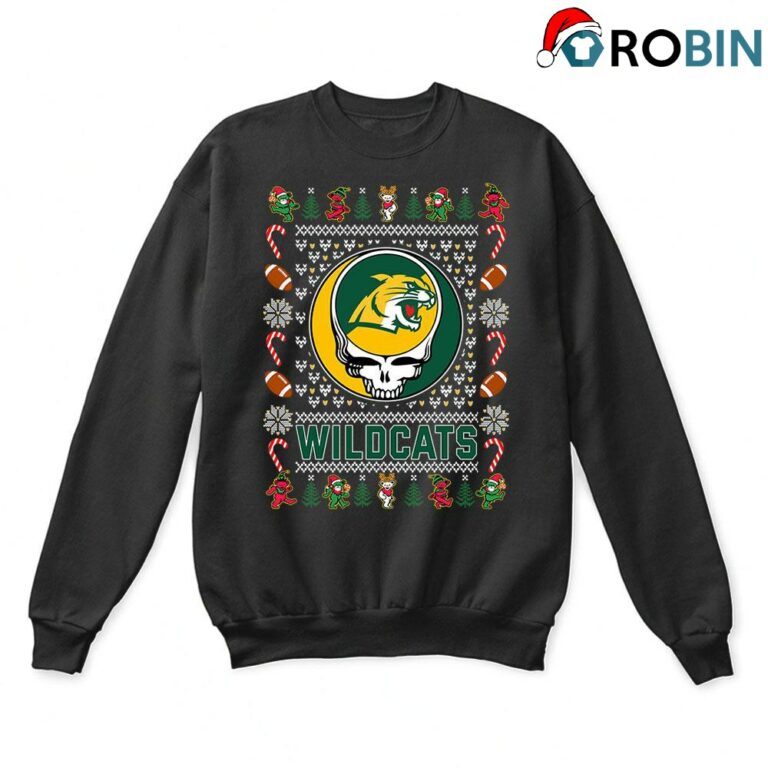 Northern Michigan Wildcats X Grateful Dead Christmas Ugly Sweatshirt
