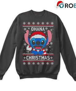 Ohana Means Family Christmas Santa Stitch Ugly Sweatshirt