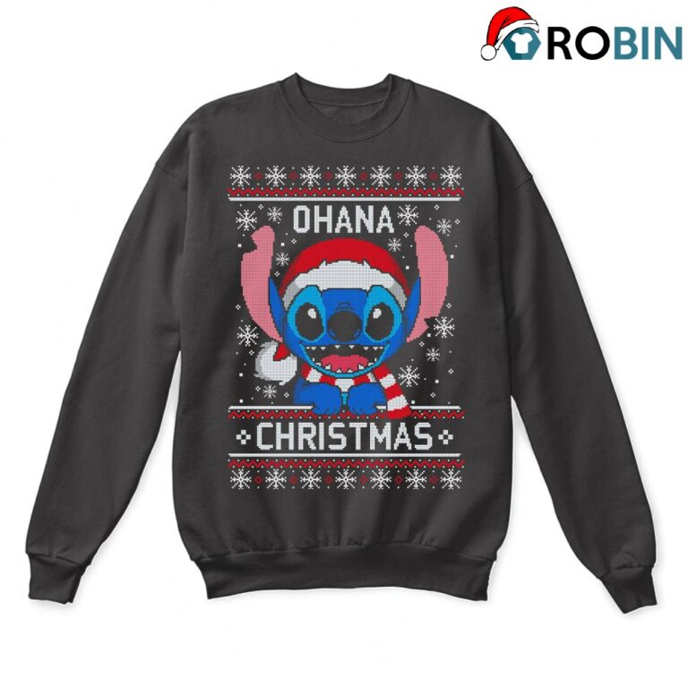 Ohana Means Family Christmas Santa Stitch Ugly Sweatshirt