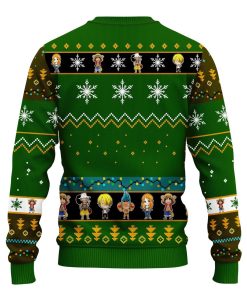 One Peace Green Anime Ugly Christmas Sweater