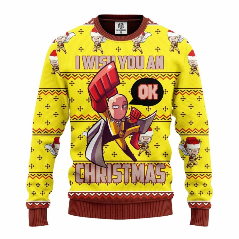 One Punch Man 3D Ugly Christmas Sweater