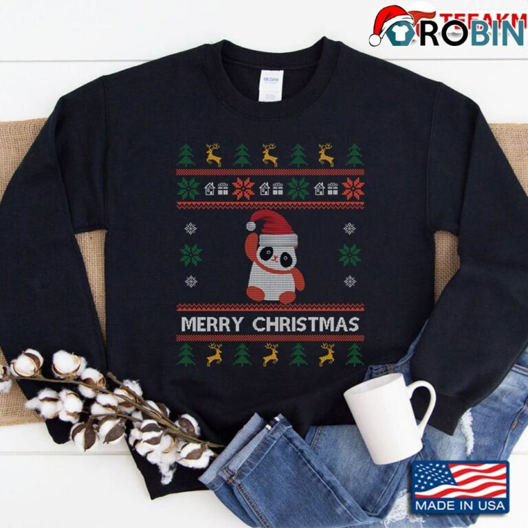 Panda Ugly Christmas Sweatshirt Cute Panda Santa Christmas Gift Sweatshirt