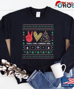 Peace Love Christmas Light Ugly Xmas Sweatshirt