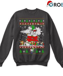 Peanuts Friends Merry Christmas Flying Ace Snoopy Ugly Sweatshirt