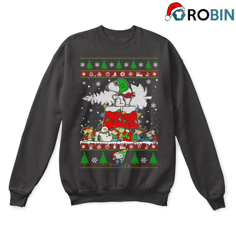 Peanuts Friends Merry Christmas Flying Ace Snoopy Ugly Sweatshirt