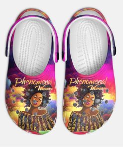 Phenomenal Woman Art African American Classic Clog, Unisex Crocs Shoes