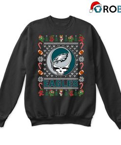 Philadelphia Eagles X Grateful Dead Ugly Christmas Sweatshirt