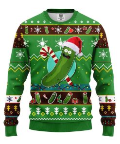 pickle rick rick and morty ugly christmas sweatshirt green 2 1 CkhMb