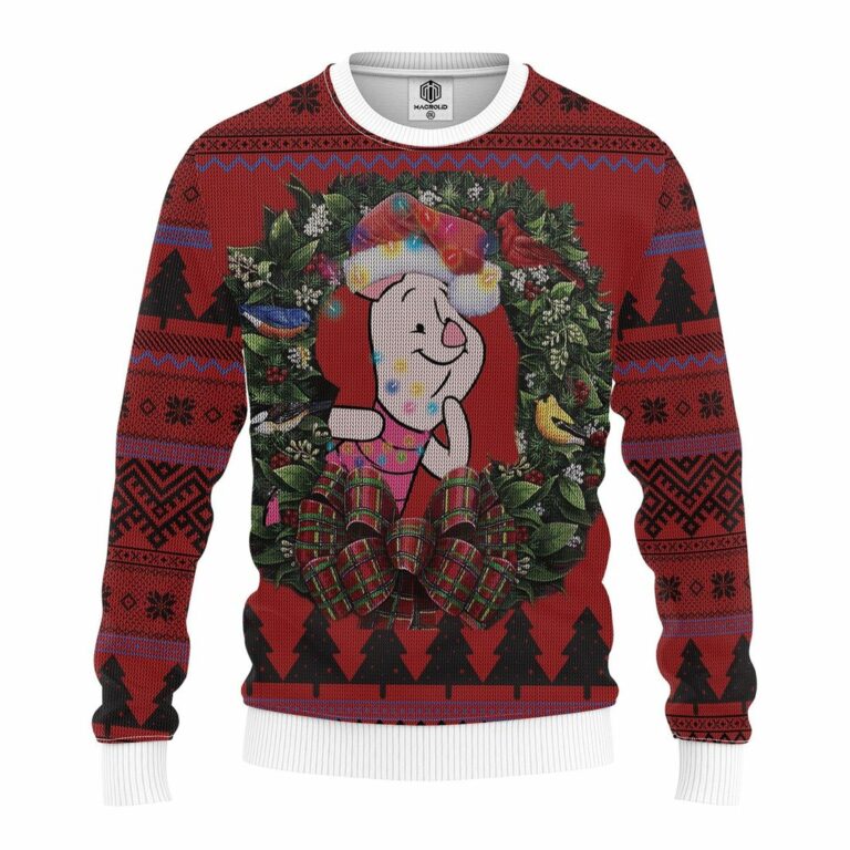 Piglet Winnie The Pooh Christmas Mc Ugly Christmas Sweatshirt