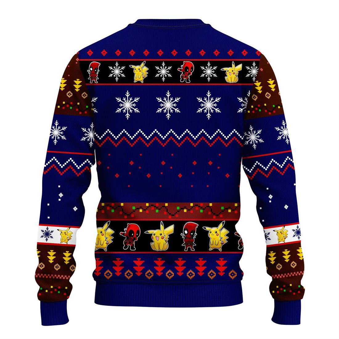 Pikachu Deadpool Christmas Sweater Blue - RobinPlaceFabrics