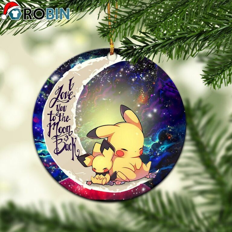Pikachu Pokemon Sleep Love You To The Moon Galaxy Christmas Ornament