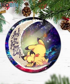 Pikachu Pokemon Sleep Love You To The Moon Galaxy Christmas Ornament Pikachu Pokemon Sleep Love You To The Moon Galaxy Christmas Ornament