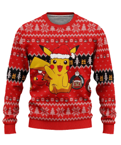 pikachu pokemon ugly christmas sweater anime xmas gift 1 BWGkR