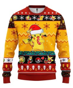 pikachu pokemon ugly christmas sweatshirt yellow 3 1 SpMg0