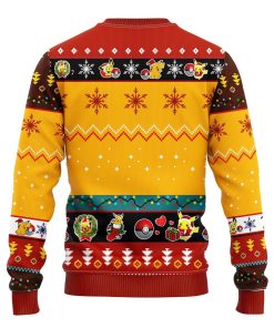 Pikachu Pokemon Ugly Christmas Sweatshirt Yellow 3