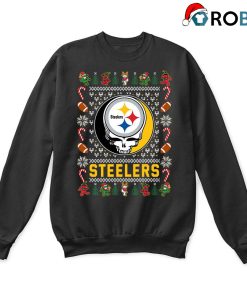 Pittsburgh Steelers X Grateful Dead Christmas Ugly Sweatshirt