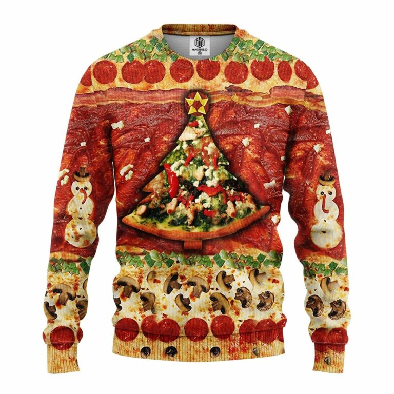 Pizza 3D Ugly Christmas Sweatshirt