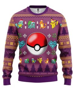 pokemon ball ugly christmas sweatshirt 1 nkSbs