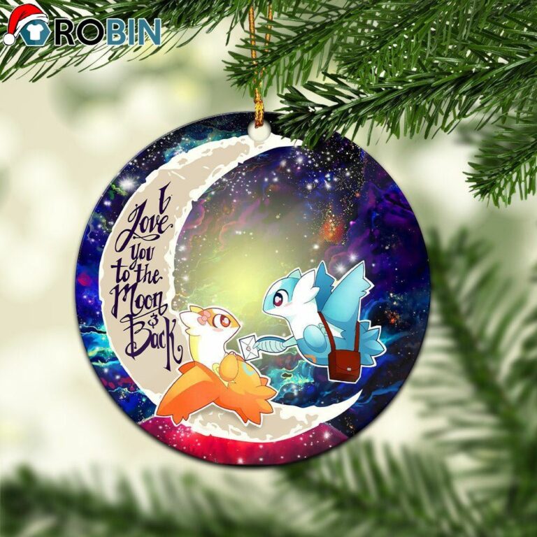 Pokemon Couple Latios Latias Love You To The Moon Galaxy Ornament – Christmas Decorations
