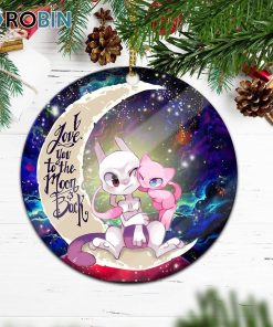 Pokemon Couple Mew Mewtwo Love You To The Moon Galaxy Circle Ornament – Christmas Decorations Pokemon Couple Mew Mewtwo Love You To The Moon Galaxy Circle Ornament – Christmas Decorations