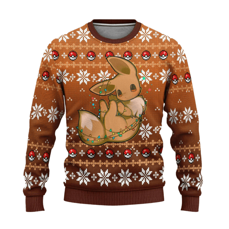 Pokemon Eevee Anime Ugly Christmas Sweatshirt Xmas Gift