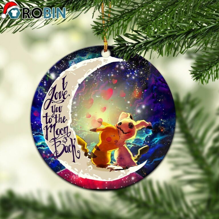 Pokemon Pikachu Horror Love You To The Moon Galaxy Circle Ornament – Christmas Decorations