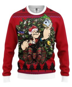 Popeye Holding Spinach Can Noel Mc Ugly Christmas Sweater