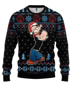 popeye strong ugly christmas sweater 1 zJRow