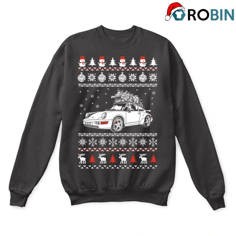 Porsche 964 Brings Christmas Home Ugly Sweatshirt