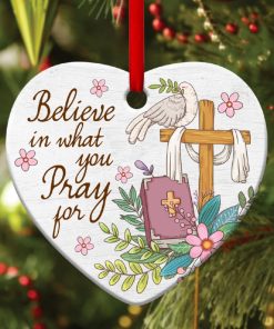 pray for it beautiful cross heart ornament 1 eZAKR