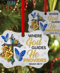 pretty cross and flower ornament where god guides he provides 1 faac76