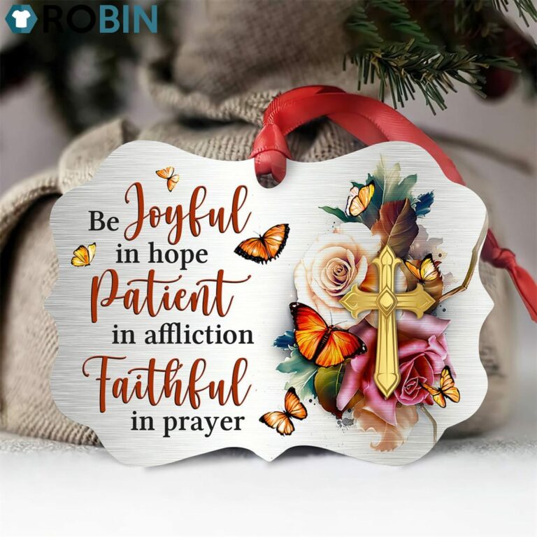 Pretty Floral Cross Ornament – Patient In Affliction
