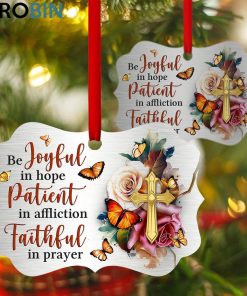 Pretty Floral Cross Ornament – Patient In Affliction