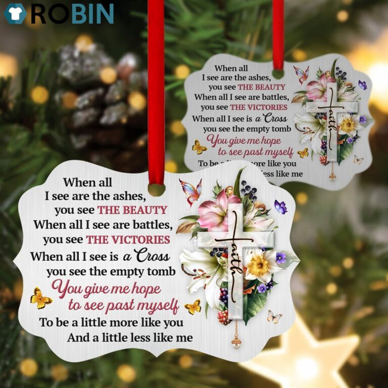 Pretty Floral Cross Ornament – You Give Me Hope To See Past Myself