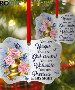 Pretty Rose And Butterfly Ornament – You Are God Created