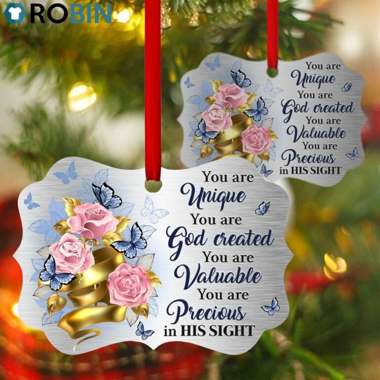 Pretty Rose And Butterfly Ornament – You Are God Created