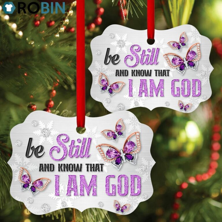 Purple Butterfly Ornament – Be Still And Know That I Am God