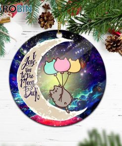 Pusheen Cat Love You To The Moon Galaxy Circle Ornament – Christmas Decorations Pusheen Cat Love You To The Moon Galaxy Circle Ornament – Christmas Decorations