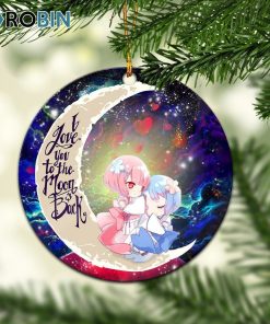 ram and rem rezero love you to the moon galaxy circle ornament christmas decorations 1 hdwkuq