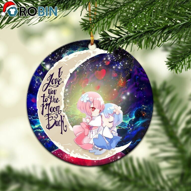 Ram And Rem Rezero Love You To The Moon Galaxy Circle Ornament – Christmas Decorations