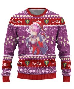 ram anime ugly christmas sweater custom re zero xmas gift 1 alkdkj