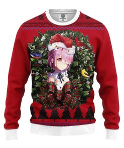 Ram Render Rezero Ram Anime Noel Mc Ugly Christmas Sweatshirt