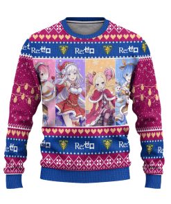 re zero anime ugly christmas sweater custom characters xmas gift 1 jm8edc