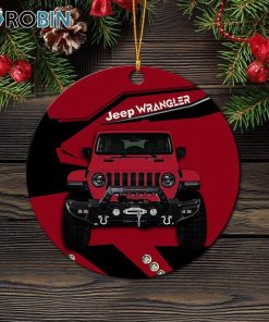 Red Jeep Circle Ornament – Christmas Decorations Red Jeep Circle Ornament – Christmas Decorations