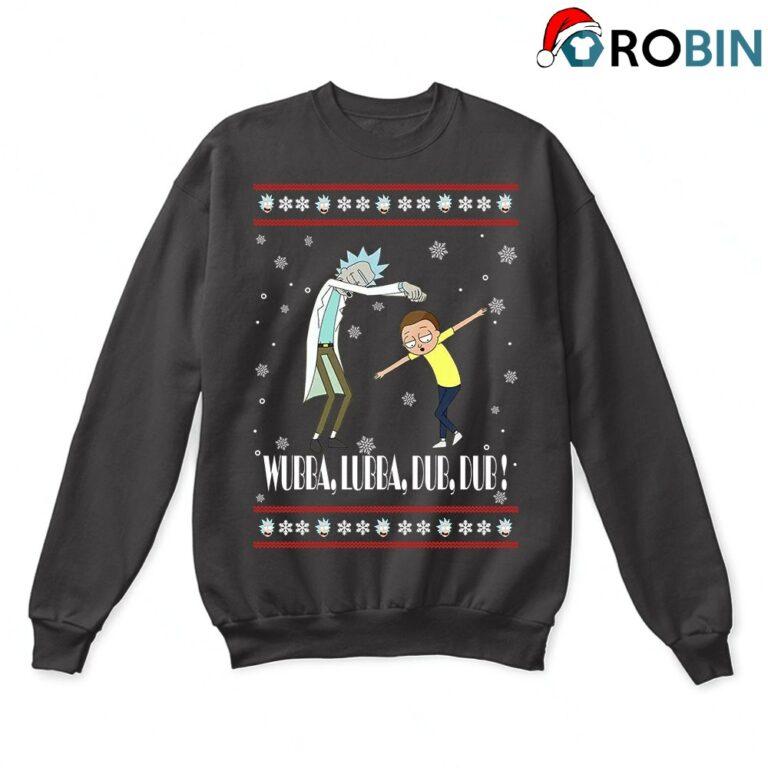 Rick And Morty Dancing Wubba Lubba Dub Dub Ugly Christmas Sweatshirt
