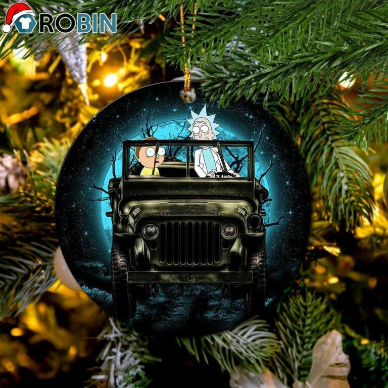 Rick And Morty Moonlight Halloween Jeep Funny Ornament – Christmas Decorations