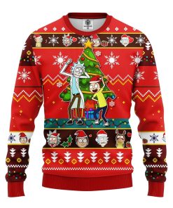 rick and morty noel ugly christmas sweater red 1 CHVN7