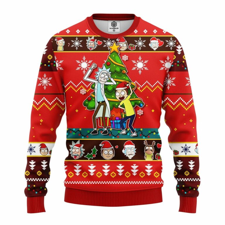 Rick And Morty Noel Ugly Christmas Sweater Red