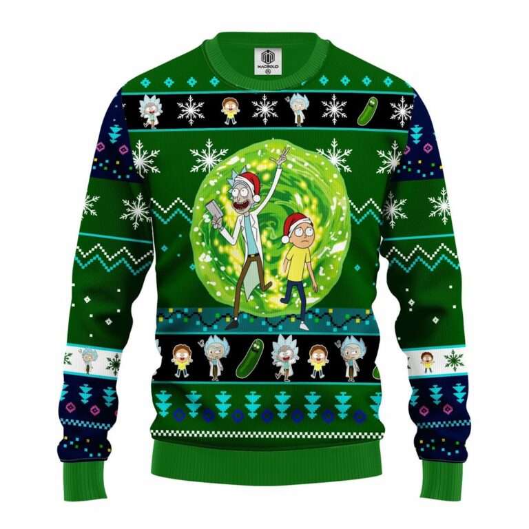 Rick And Morty Ugly Christmas Sweater Green