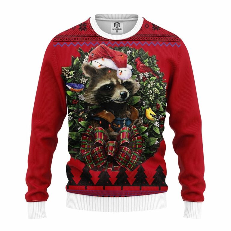 Rocket Racoon Noel Mc Ugly Christmas Sweater